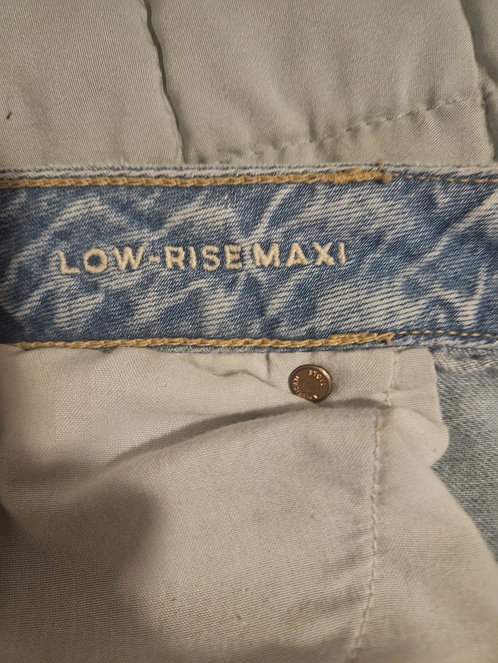 American Eagle Outfitters Light Blue Denim Midi Skirt with Front Slit - Picture 3 of 3
